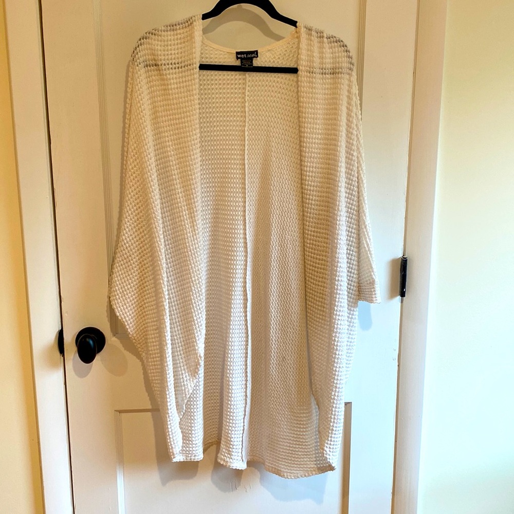 Crocheted duster sweater